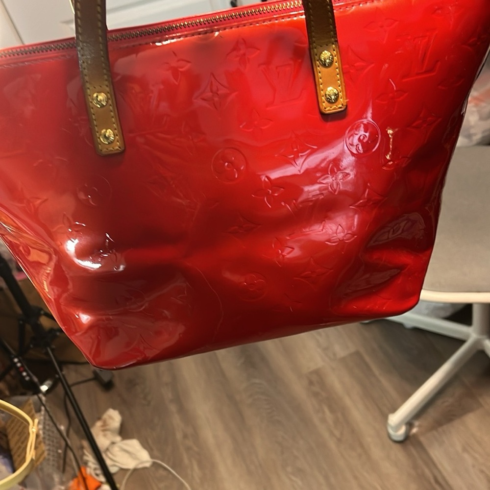 Louis Vuitton Red Patent Leather Tote